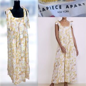 🔥🔥 APIECE APART Palmas Shoulder Tie Dress Maxi Dress Day Arte Floral Size M